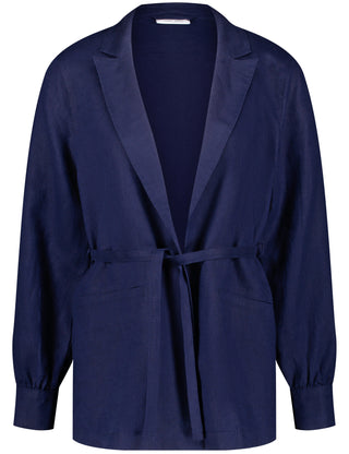Lässiger Leinenblazer mit Taillenband