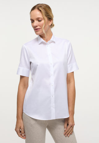 Cover Shirt Bluse Twill Kurzarm