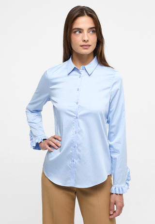 Satin Shirt Bluse Satingewebe Langarm