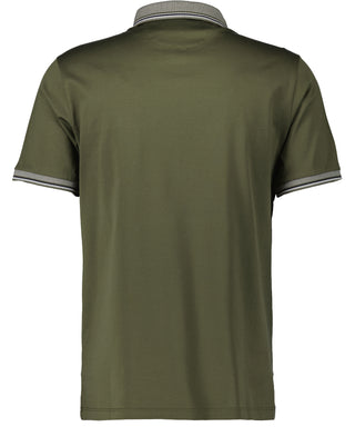 Polo uni mit Kontrastdetails, mercerisiert