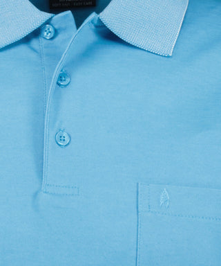 Softknit-Polo mit Brusttasche, kurzarm