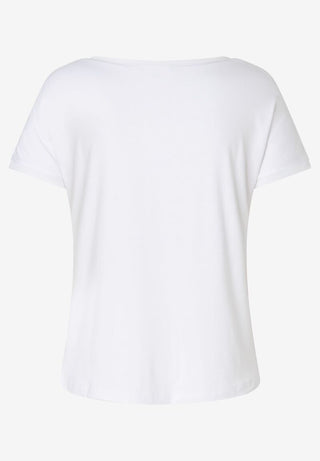 T-Shirt mit Chiffonkante  weiß  Frühjahrs-Kollektion