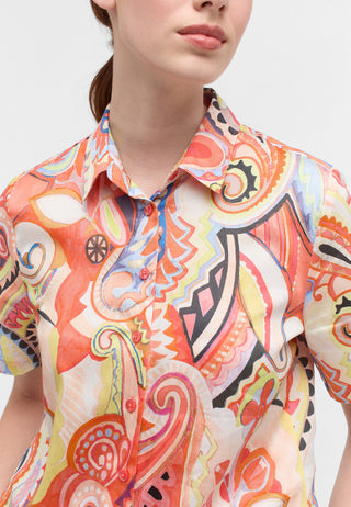 Bluse Satingewebe Kurzarm