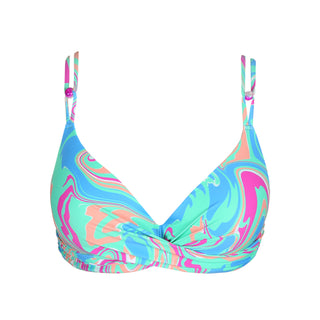 ARUBANI Ocean Swirl Unterlegtes Bikini-Top tief.