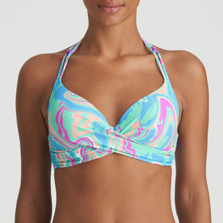 ARUBANI Ocean Swirl Unterlegtes Bikini-Top tief.