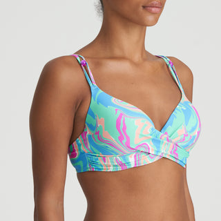 ARUBANI Ocean Swirl Unterlegtes Bikini-Top tief.