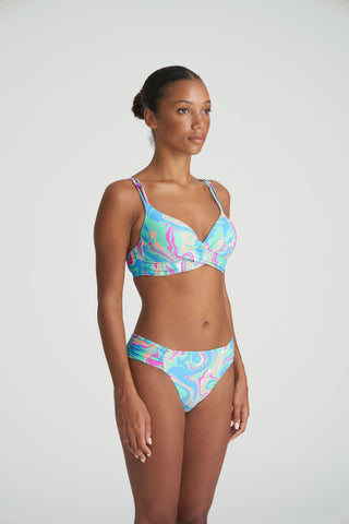 ARUBANI Ocean Swirl Unterlegtes Bikini-Top tief.
