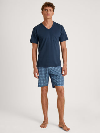 HERREN Pyjama kurz, insignia blue