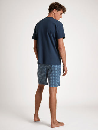 HERREN Pyjama kurz, insignia blue