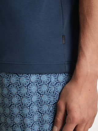 HERREN Pyjama kurz, insignia blue