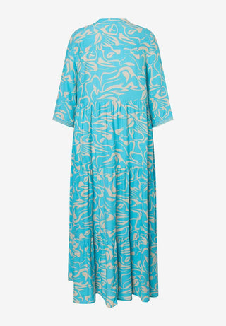 langes Tunikakleid  abstrakter Flowerprint  Frühjahrs-Kollektion