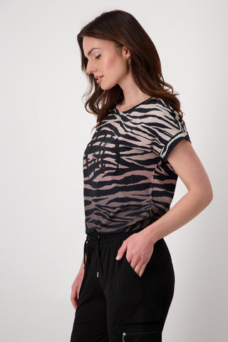 T-Shirt, schwarz gemustert