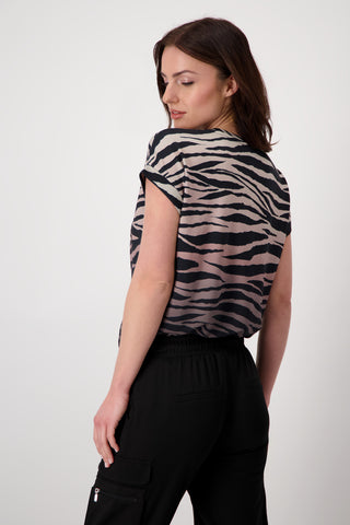 T-Shirt, schwarz gemustert