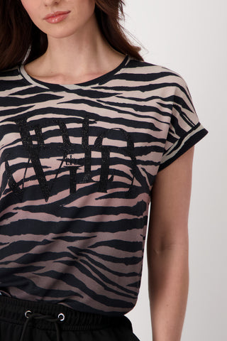 T-Shirt, schwarz gemustert