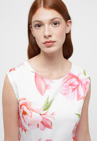 Blusenkleid Satingewebe ohne Arm
