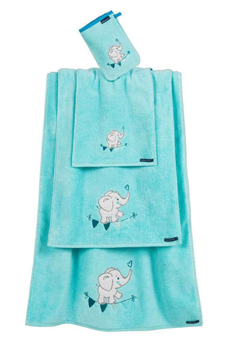 Kinderfrottier, Luxus Baumwolle, Elefant, türkis