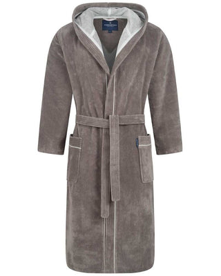 Morgenstern Bademantel Herren Kapuze, Multifaser, Daniel, terra/graubraun, S-2XL
