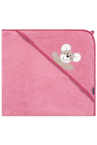 Morgenstern Kapuzenhandtuch, reine Baumwolle, Maus, rosa