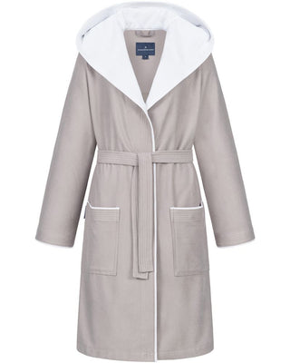 Morgenstern Bademantel Damen Kapuze, leicht, Skylight, RONJA, taupe, S
