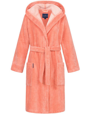 Morgenstern Bademantel Damen Kapuze, kurz, Multifaser, MILA, hummer, S