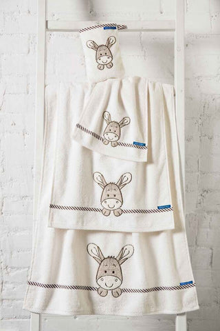 Morgenstern Kinderfrottier, reine Baumwolle, Esel, natur