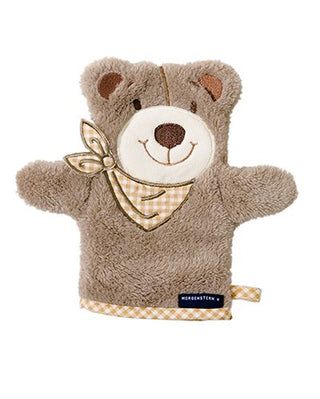 Morgenstern Waschhandschuh Figur  Bär aus Microfaser, creme