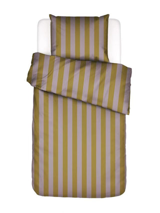 Essenza Minte Stripe Pale purple - Olive Bettwäsche 1p set 135x200+1 Kissenbezug