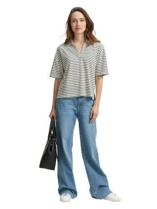 Boxy Fit T-Shirt mit Polokragen
