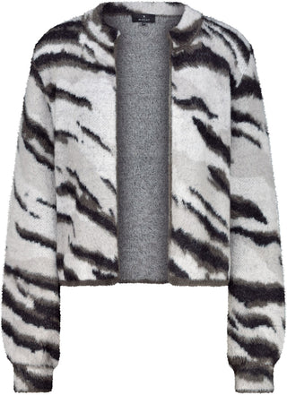 Strickjacke, ash grey gemustert