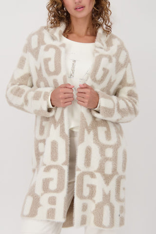 Strickjacke, truffle gemustert