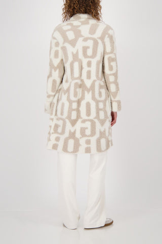 Strickjacke, truffle gemustert