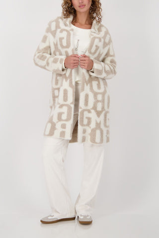 Strickjacke, truffle gemustert