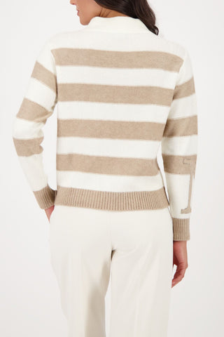 Pullover, truffle Ringel