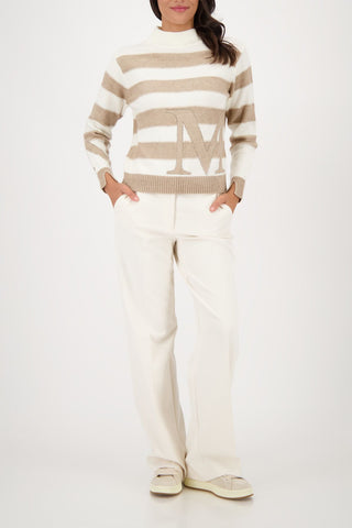 Pullover, truffle Ringel