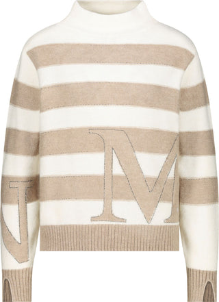 Pullover, truffle Ringel