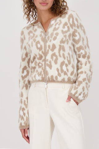 Strickjacke, truffle gemustert