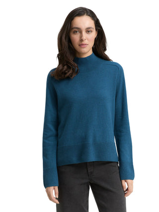 Strickpullover mit Stehkragen