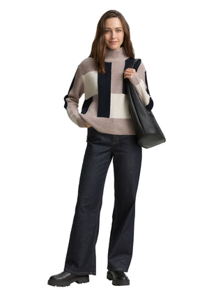 Loose Fit Strickpullover mit Colour Blocking