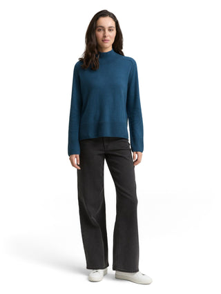 Strickpullover mit Stehkragen