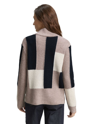 Loose Fit Strickpullover mit Colour Blocking