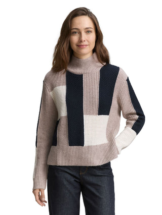 Loose Fit Strickpullover mit Colour Blocking