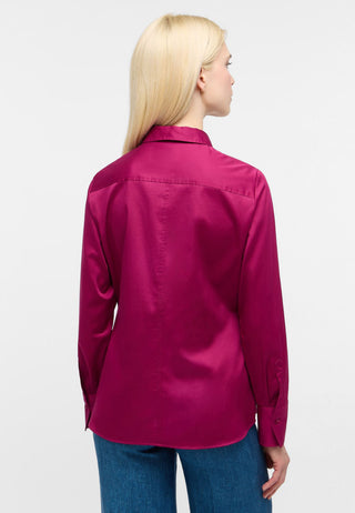 Satin Shirt Bluse Satingewebe Langarm