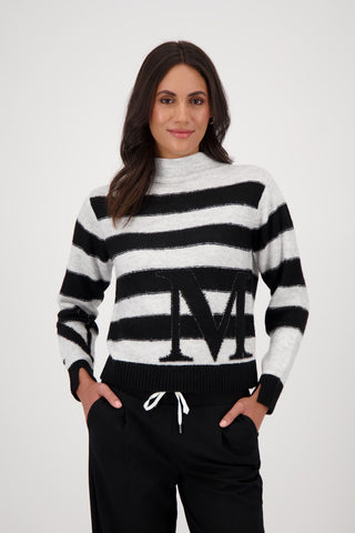 Pullover, ash grey melange ringel