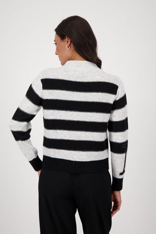 Pullover, ash grey melange ringel