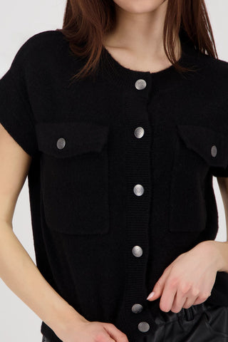 Strickjacke, schwarz