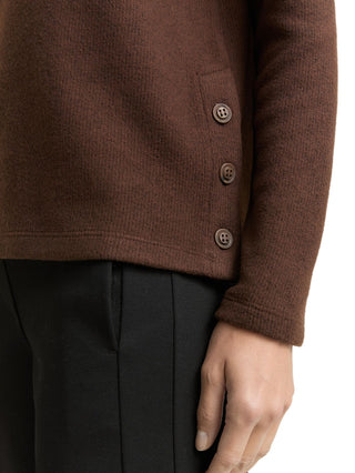 Soft-Touch Sweatshirt mit Knopf-Details