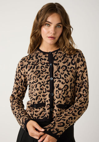 Cardigan mit Leomuster