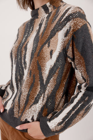 Pullover, anthra gemustert