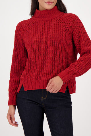 Pullover, chimney red