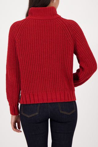 Pullover, chimney red